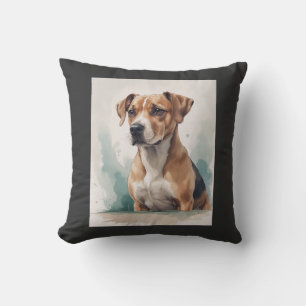 Coussin Portrait de chien aquarelle
