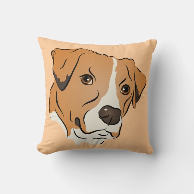 Coussin Portrait de chien graphique de mélange de boîtes (Recto)