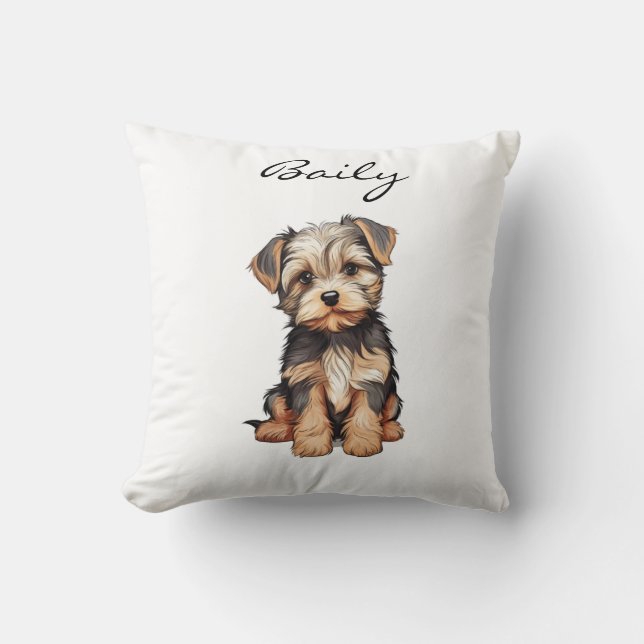 COUSSIN PORTRAIT DE CHIEN PERSONNALISÉ BANNER-MORKIE IMPRI (Recto)