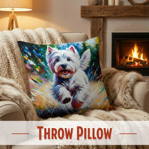 Coussin Portrait de chien West Highland White Terrier « We