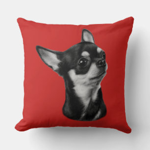 Coussin Portrait de chihuahua peint à la main