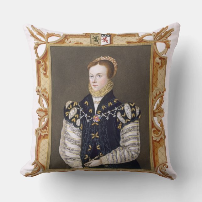 Coussin Portrait de comtesse d'Anne Russell (d.1604) de (Recto)