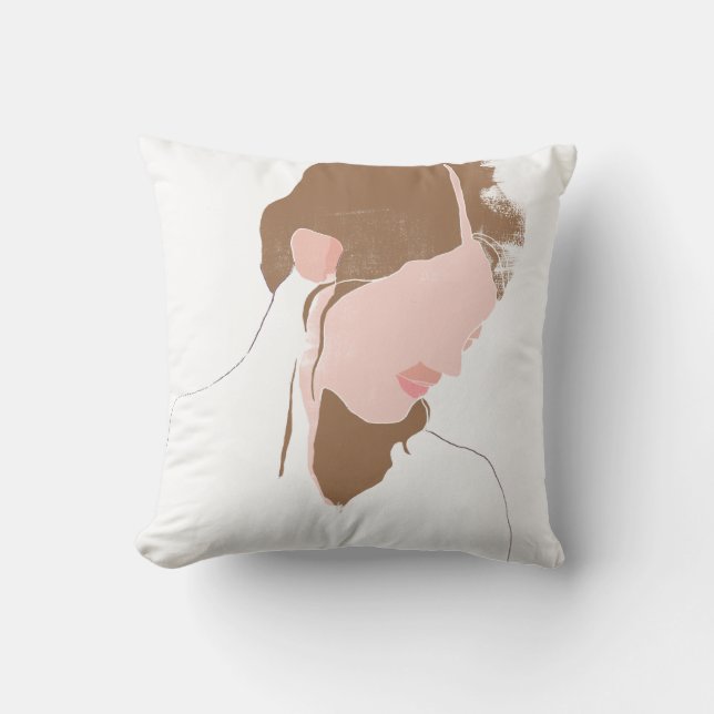 Coussin Portrait de contours moderne (Recto)