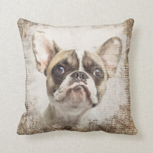 Coussin Portrait de cru de bouledogue français