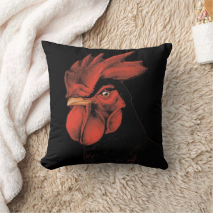 Coussin Portrait de Fierté Majestueuse du Coq Royal