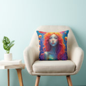 Coussin Portrait de fille avec cheveux orange (Chaise)