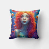 Coussin Portrait de fille avec cheveux orange (Verso)