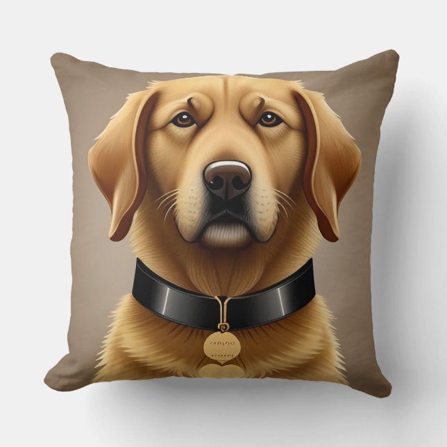 Coussin Portrait de Golden Retriever  (Recto)