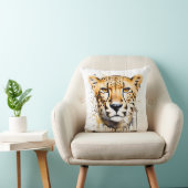 Coussin portrait de guépard (Chaise)