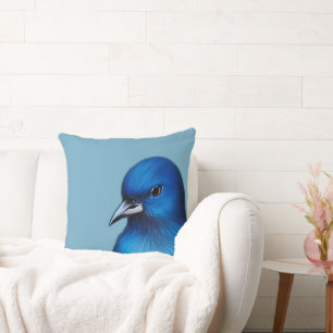 Coussin Portrait de la majestueuse oiseau bleu de la natur