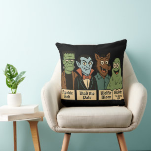 Coussin Portrait de l'équipe Monster L'art d'Halloween