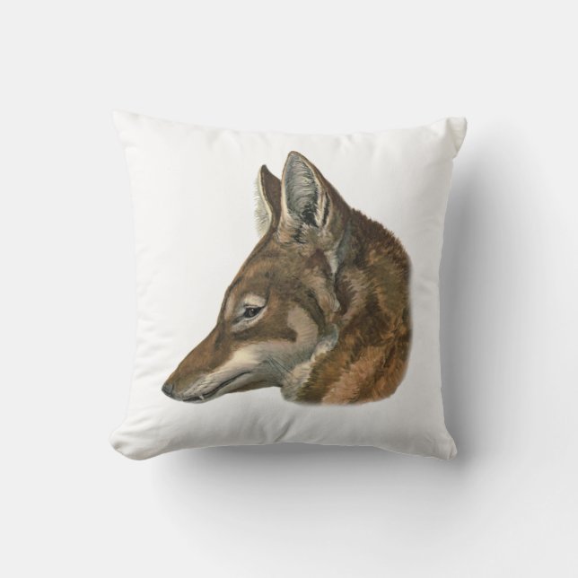 Coussin Portrait de loup abyssinien (Recto)