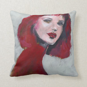 Coussin Portrait de marché des changes - rouge