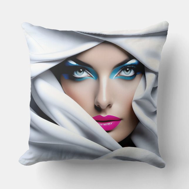 Coussin Portrait de mode de l'art féminin (Recto)