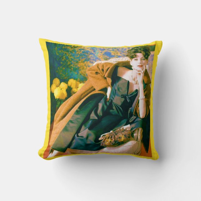 Coussin Portrait de mode des années 1950 (Recto)