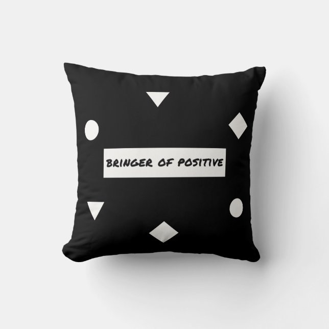 Coussin Portrait de motivation positive (Recto)