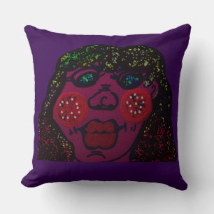 Coussin Portrait de personnage de dessin animé afro-améric
