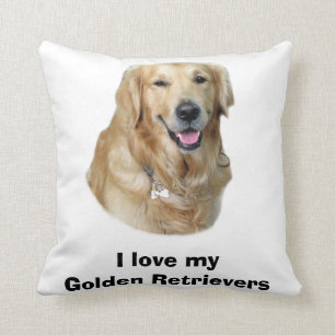 Coussin Portrait de photo de chien de golden retriever