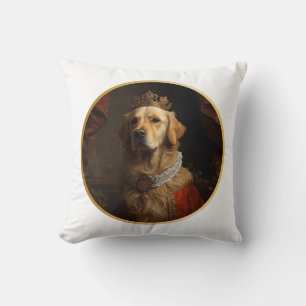 Coussin Portrait de reine Renaissance Golden Retriever