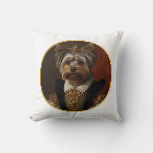 Coussin Portrait de reine Renaissance Yorkshire Terrier