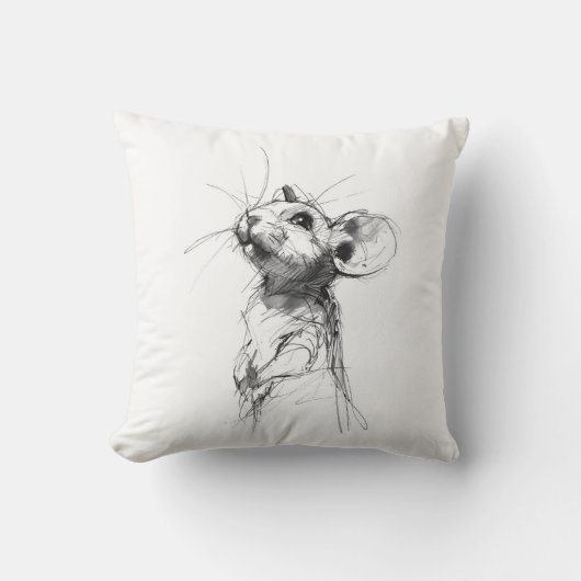 Coussin Portrait de Souris Mignon (Recto)