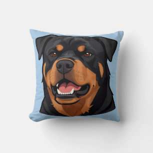 Coussin Portrait de tête de Rottweiler