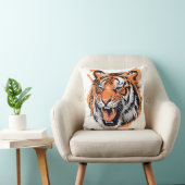 Coussin "Portrait de tigre grinçant." (Chaise)