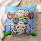 Coussin Portrait de vache gribouillé (Couverture)