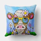 Coussin Portrait de vache gribouillé (Verso)