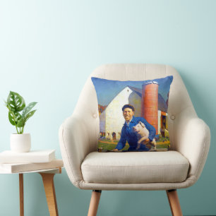 Coussin Portrait d'un agriculteur La vie à la ferme NC Wye