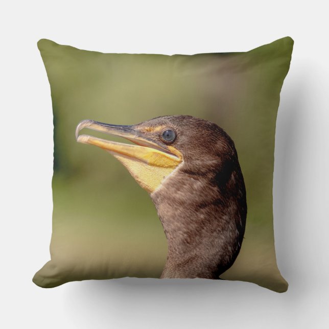 Coussin Portrait d'un Cormorant (Recto)