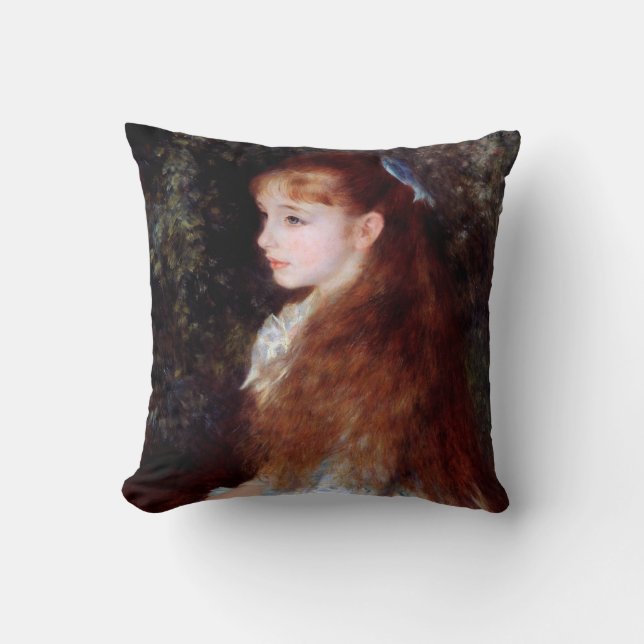 Coussin Portrait d'une fille au ruban bleu, Renoir (Recto)