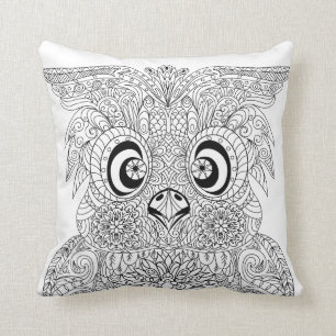 Coussin Portrait inspiré de hibou
