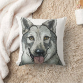 Coussin Portrait nature du loup mou (Couverture)