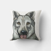 Coussin Portrait nature du loup mou (Verso)