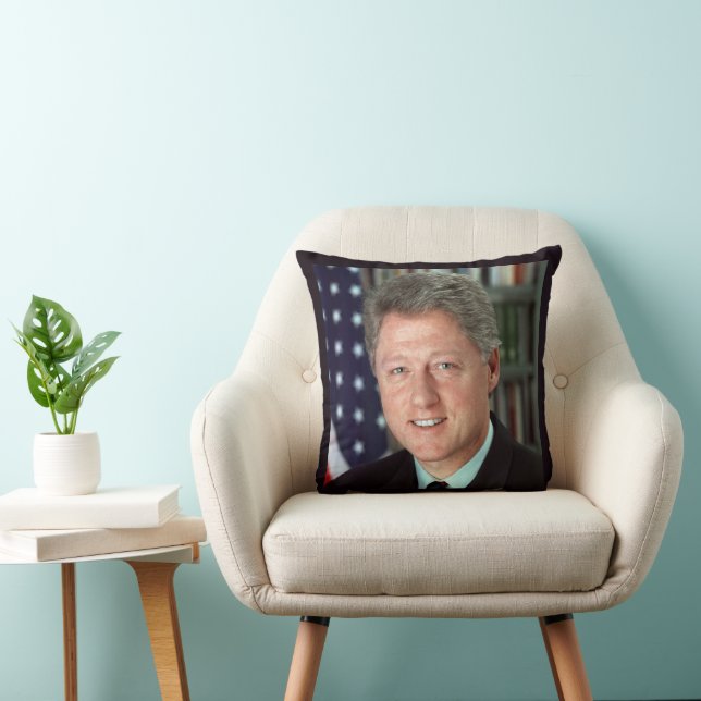 Coussin Portrait officiel du président Bill Clinton (Chaise)