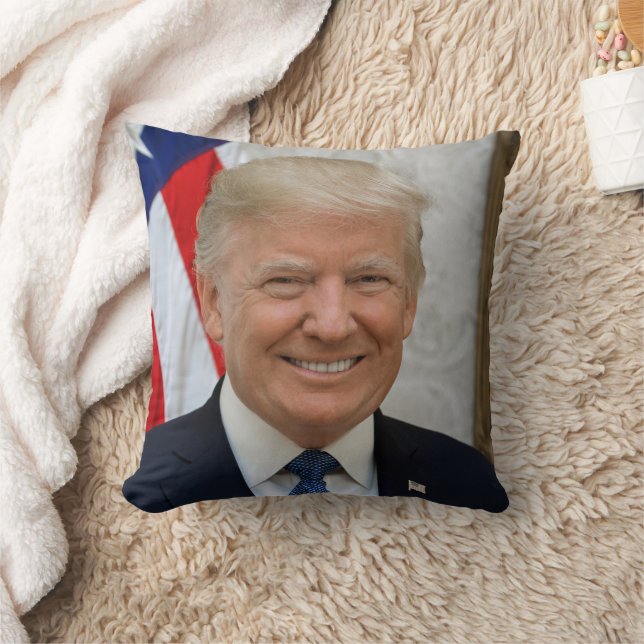 Coussin Portrait officiel du président Donald Trump 2017 (Couverture)