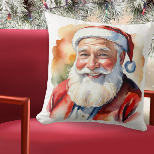 Coussin Portrait personnalisé du Père Noël visage Santa Cl