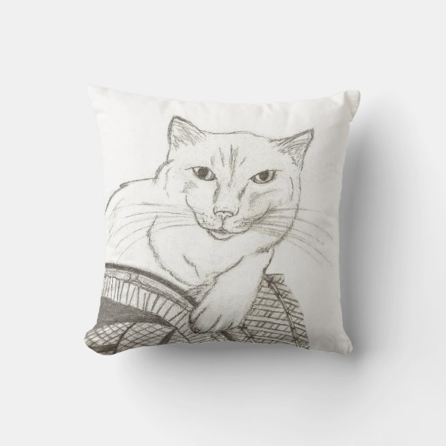 Coussin Portrait Ragdoll de chat - Violet (Recto)