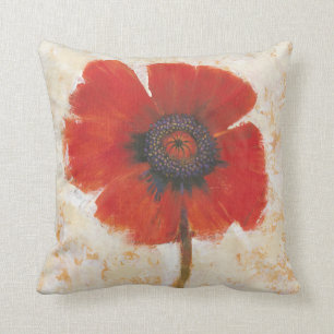 Coussin Portrait rouge de pavot