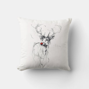 Coussin Portrait Rudolf à nez rouge délicat