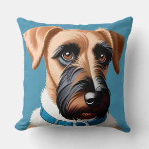 Coussin Portrait stylisé d'un chien terrier