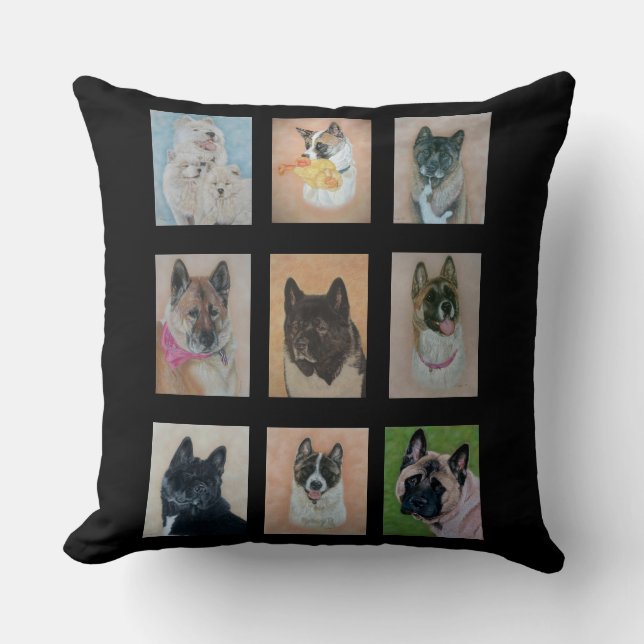 Coussin portraits de chiens magnifiques et de chiens très  (Recto)