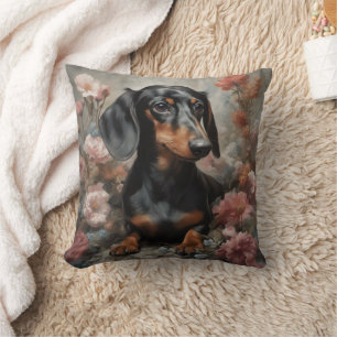 Coussin Portraits de races de chiens de fleurs 10