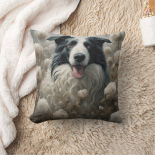 Coussin Portraits de races de chiens de fleurs 12