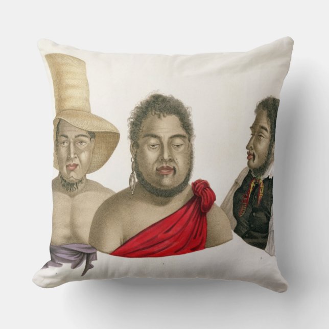 Coussin Portraits des chefs des îles de sandwich, de (Recto)