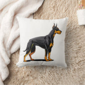 Coussin Portraits of a head Doberman dog front view (Couverture)