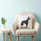 Coussin Portraits of a head Doberman dog front view (Chaise)