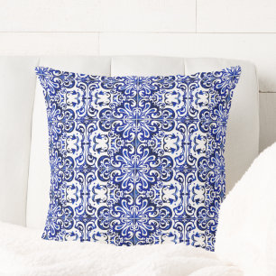 Coussin Portugais Bleu Azulejo Carrelage Motif Jeu d'oreil