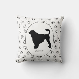 Coussin Portugais Water Dog Silhouette Noir et Blanc